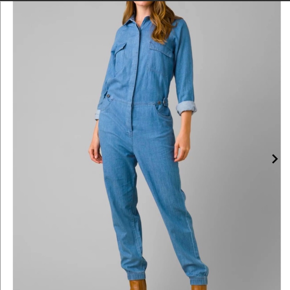 Prana Prenderbrook Denim Jumpsuit 100% organic cotton